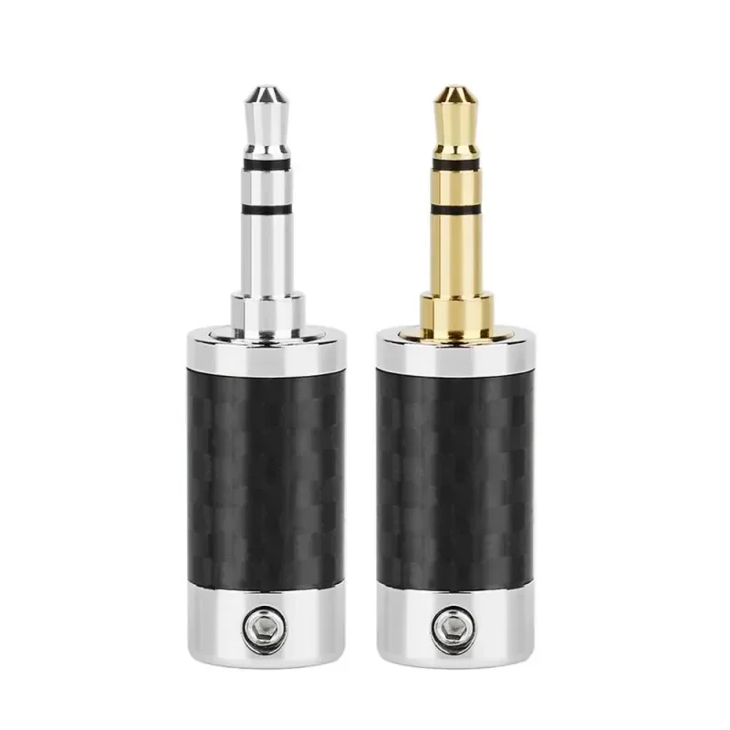 Jacks 3.5mm Audio 3 5 Headphone Plug 3.5 Jack Connector 3 Pole Stereo Male Carbon Fiber DIY 6.2mm Headset Wire Speaker Terminal