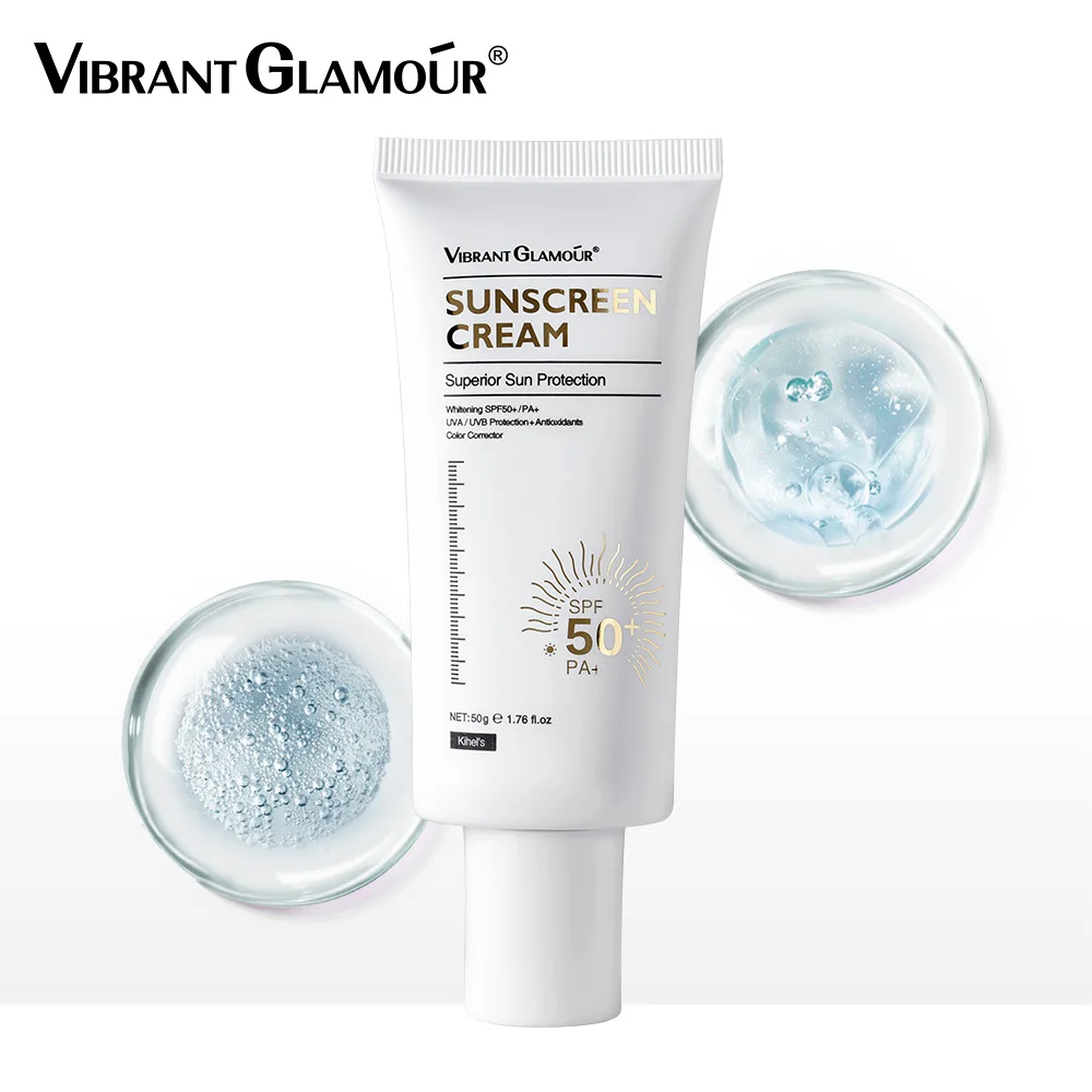 

VIBRANT GLAMOUR Sunscreen Cream Protector Facial Sun Block Spf50+ Gel Isolation Lotion Cream Bleaching Creams Facial Moisturizer