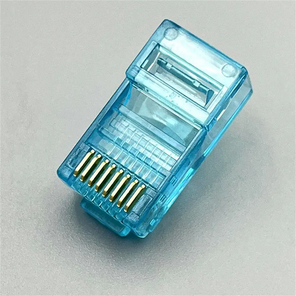 Ethernet Cables Module Plug Network Connector RJ-45 Crystal Heads Cat5 Color Cat5e Gold Plated Cable