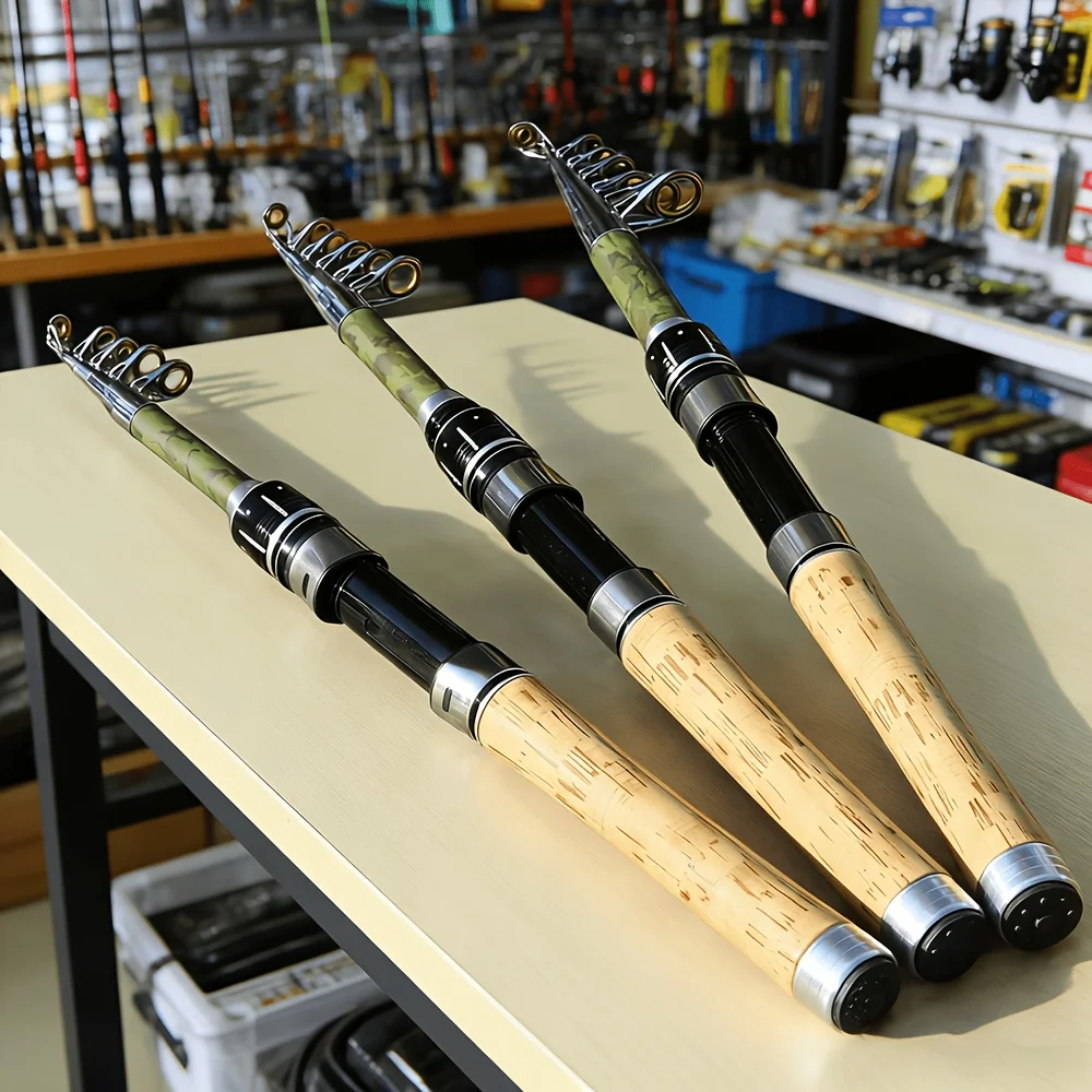 Vara de Pesca Telescópica para Spinning, Fly, Carpa e Feeder, em Fibra, 150/210/240, Mini Vara de Viagem com Porta-Carretilha Portátil Ultra Curta BAKAWA