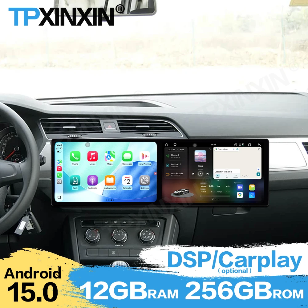

Dual Screen Interaction Android Auto For Volkswagen Tiguan L 2016~202 Car Radio Multimedia GPS Navigation HD Screen Head Unit
