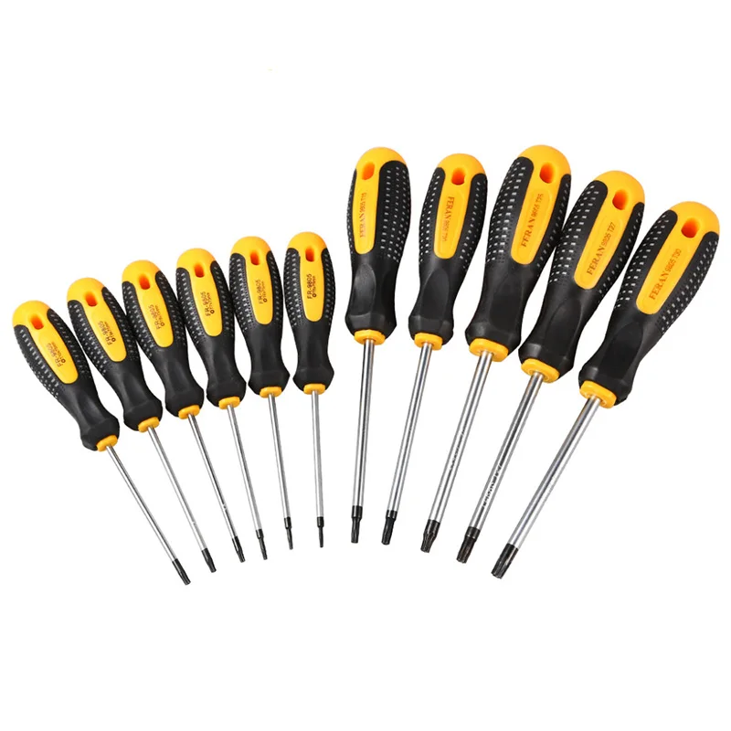 Cr-V Torx Screwdriver Set with Hole Magnetic T5-T30 Screw Driver Set Kit for Telephone Repair Hand Tool Set