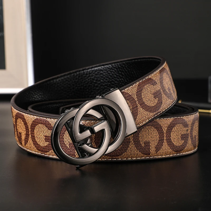 New Width 3.4cm Women\'s Belt Formal Real Leather Canvas Belt Women High Quality Metal Buckle Male Belt for men jeans work belt