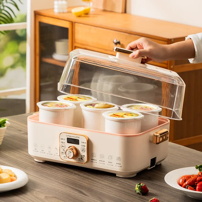 وعاء الحساء الكهربائي الأوتوماتيكي 220 فولت، سعة كبيرة، حمام الماء، طباخ بطيء للاستخدام العائلي