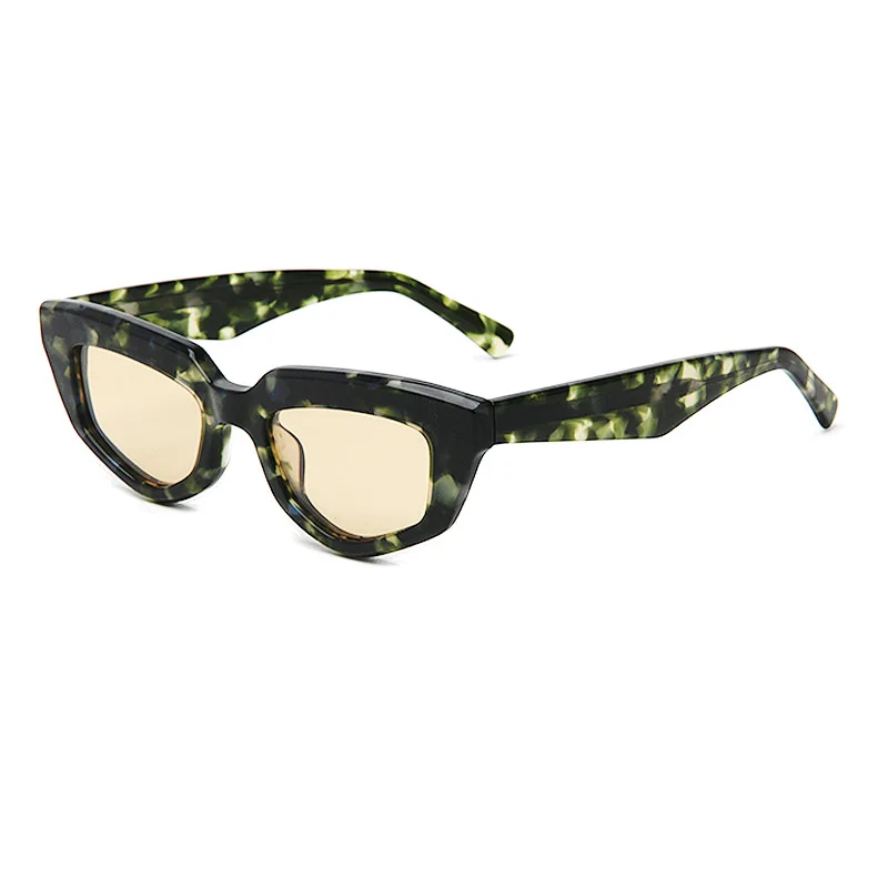 

Модные женские поляризационные солнцезащитные очки в маленькой оправе в стиле ретро, модные индивидуальные многосторонние 3D ацетатные мужские солнцезащитные очки UV400