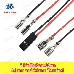 20 PCS/LOT DuPont 2 Pin Cable FOR Arcade USB Encoder Zero Delay Control Board 4.8mm 2.8mm Terminal Happ Joystick Arcade Button