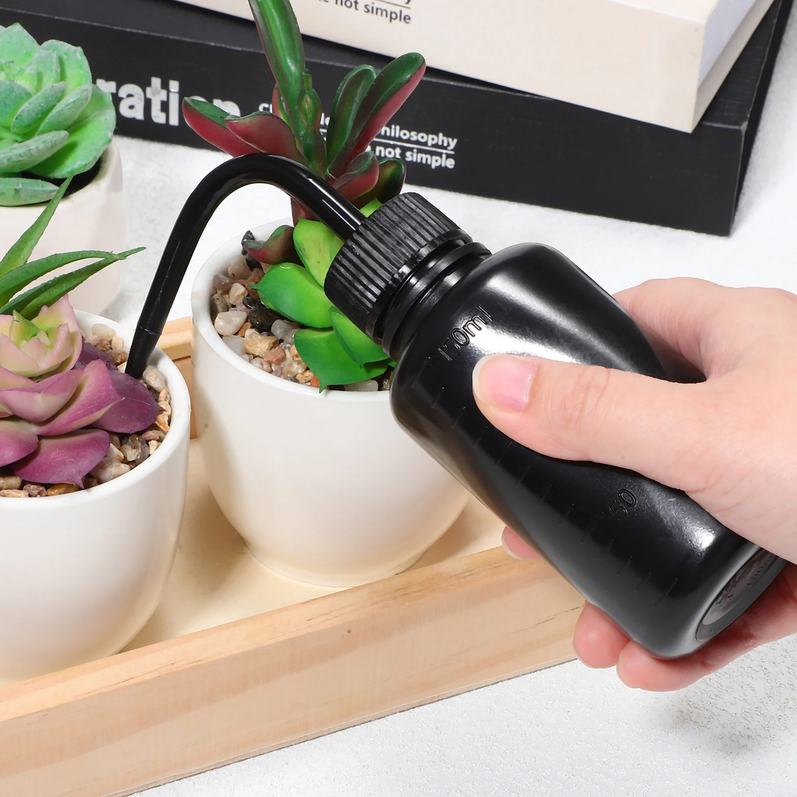 3 Pcs Clean 150ml Empty Plastic Washing Bottles Black Sauce Containers Squeeze Small Watering For Indoor Plants Shampoo Tattoo