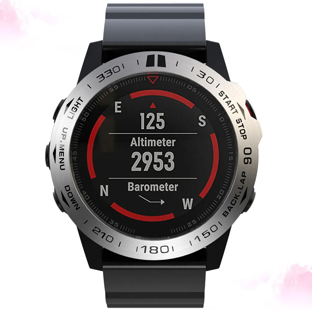 

Watch Protective Frame Compatible with Garmin 5X Metal Bezel Silver Black Stylish Dustproof Lightweight