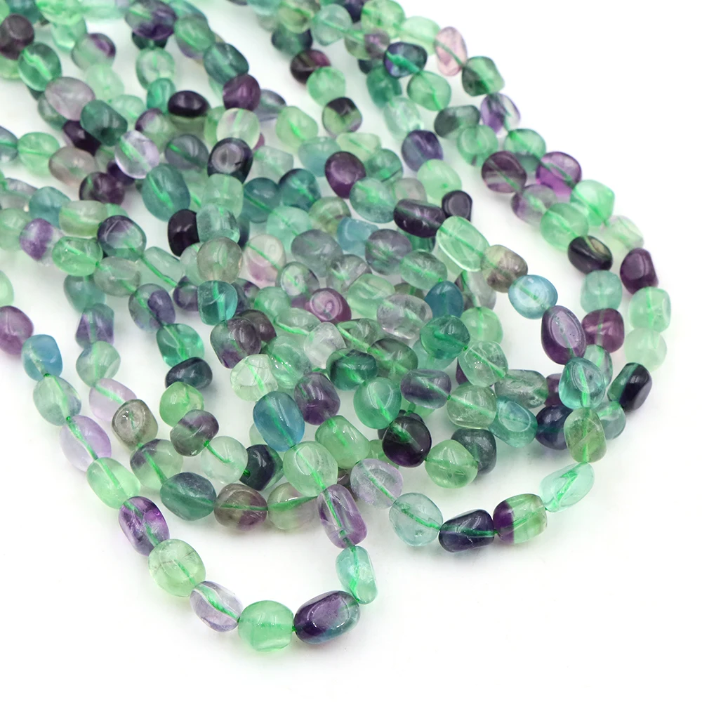 8-10mm natürliche unregelmäßige Fluorit-Kristall-Quarz-Apatit-Steinperlen, lose Perlen für die Schmuckherstellung, DIY-Armband-Zubehör, Geschenk