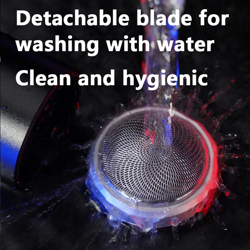 男性用のポータブル電気ミニシェーバー,家庭用の小さなステンレス鋼のあごひげシェーバー,充電式