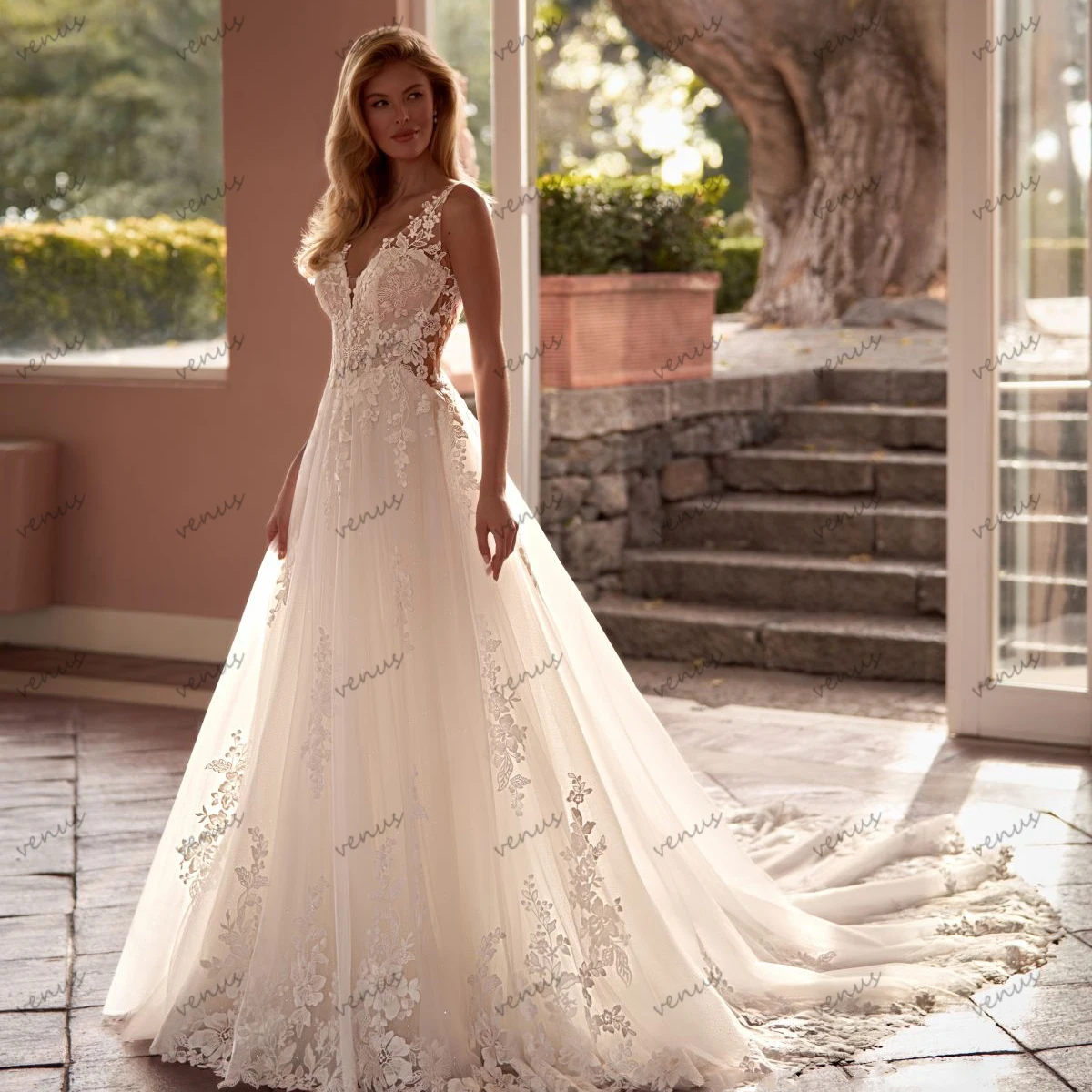 

Gorgeous Wedding Dresses Vintage Bridal Gowns Lace Appliques Sleeveless Backless Robes A Line Vestidos De Novia Customized 2025