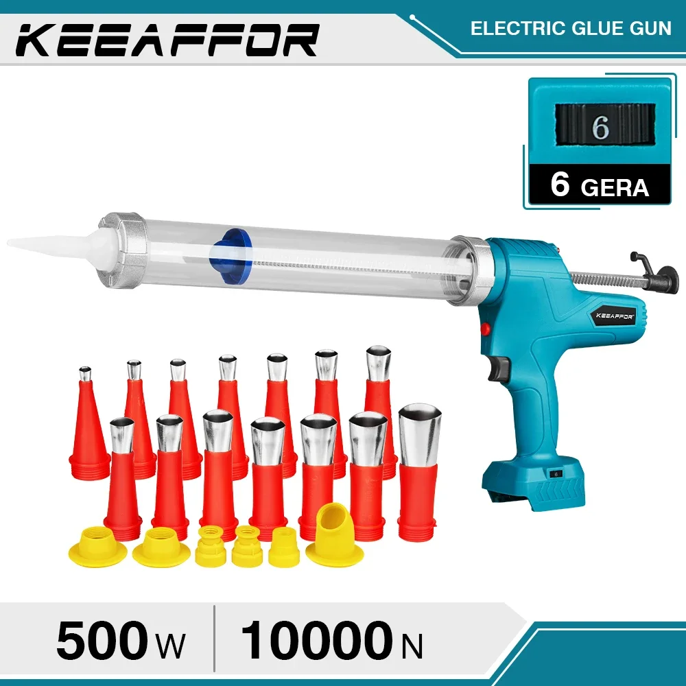 KEEAFFOR 10000N Electric Caulking Gun Cordless Electric Glue Gun Power Tool Adhesive Glue Sealant Tool For Makita 18v Battery