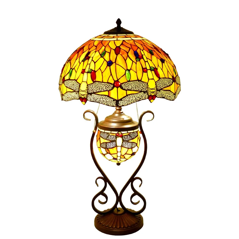 Lamp Stained Glass Lamp Inches Beautiful Dragonfly Style Large Table Lamp Desk Light Bedroom Living Room Home Office