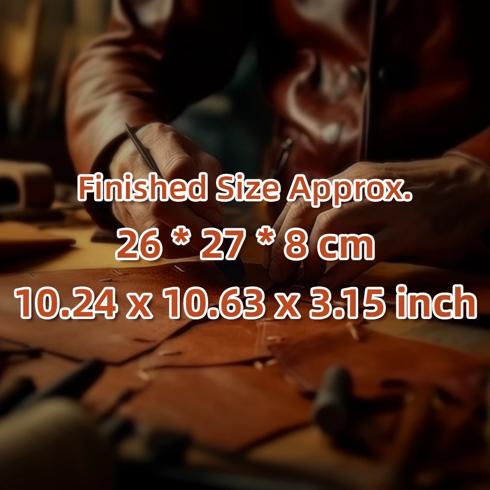 1 Set Large-Capacity Single-Shoulder Bag, Wallet - Kraft Paper Template, DIY Leather Handmade Crafts-Sewing Template with Holes view 2