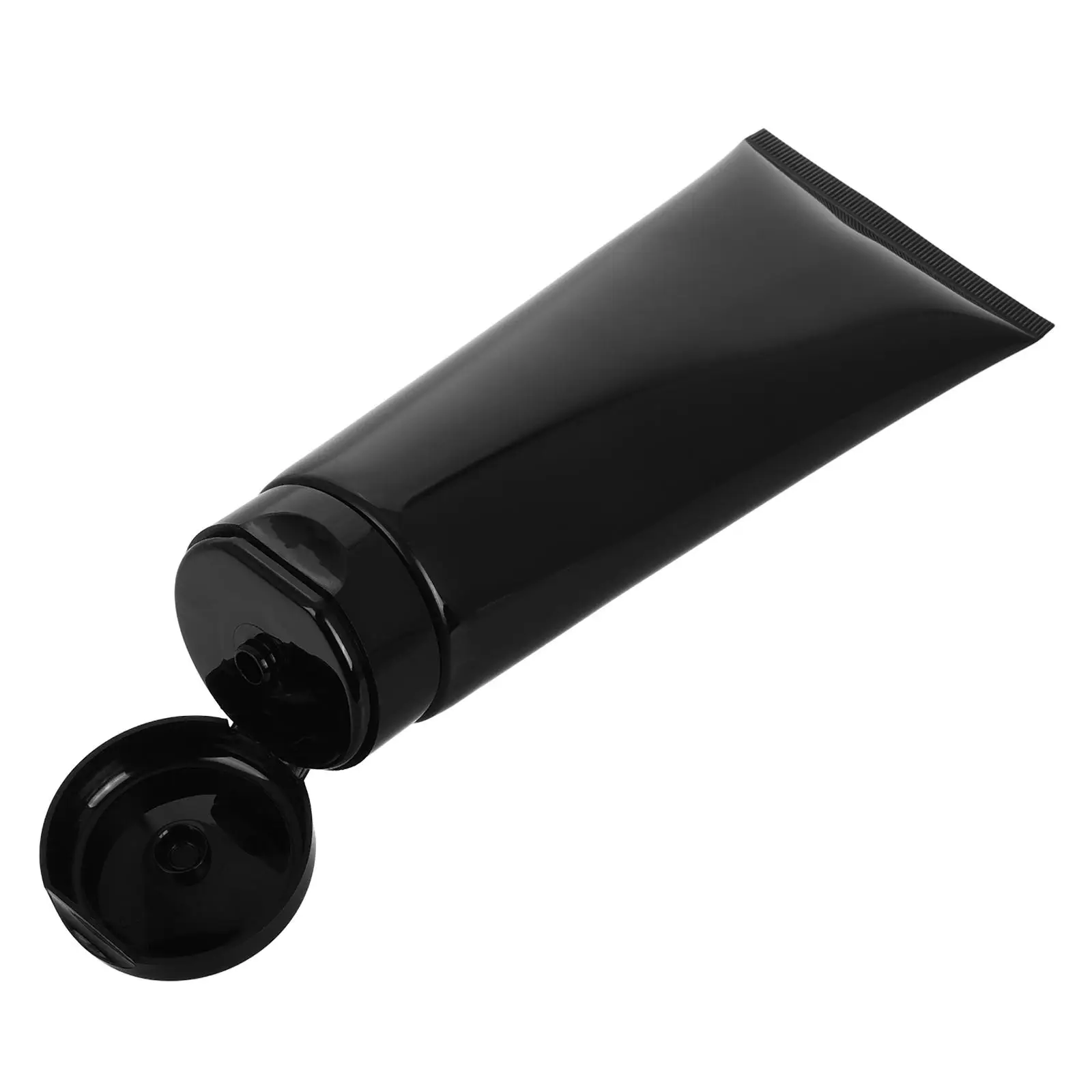 

200g Black Plastic Tube Large Capacity Body Lotion Conditioner Packaging Refillable Squeeze Container Travel Size Soft