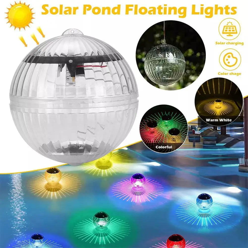 

Led Solar Floating Lamp Swimming Pool Ball Solar Panel Powered Pond Drift Waterproof Glow Show Disco Color Changing Light