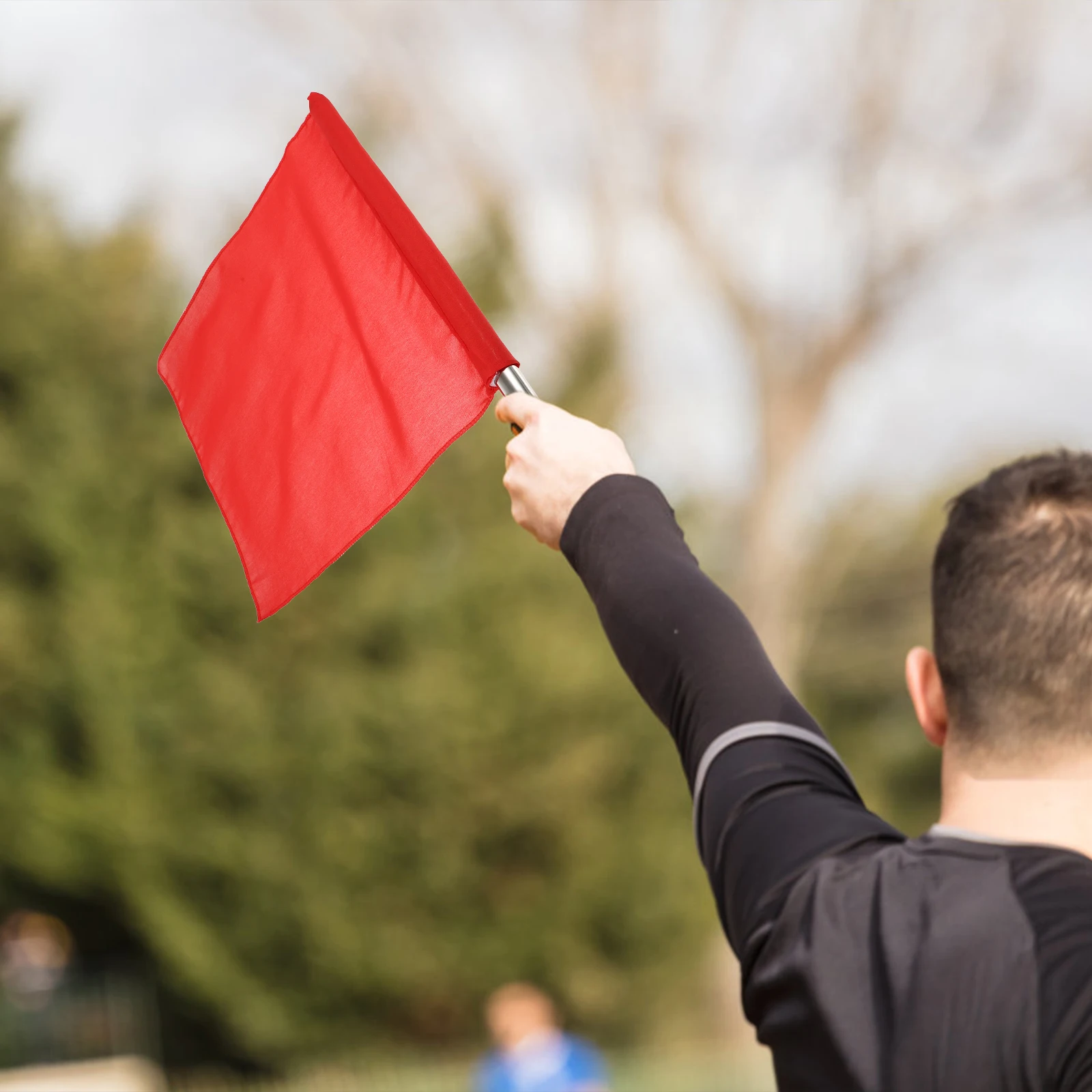 

5pcs Referee Flag Signal Flags For Soccer Penalty Warning Conducting Lightweight Durable Aluminum Alloy Pole Waving Banner