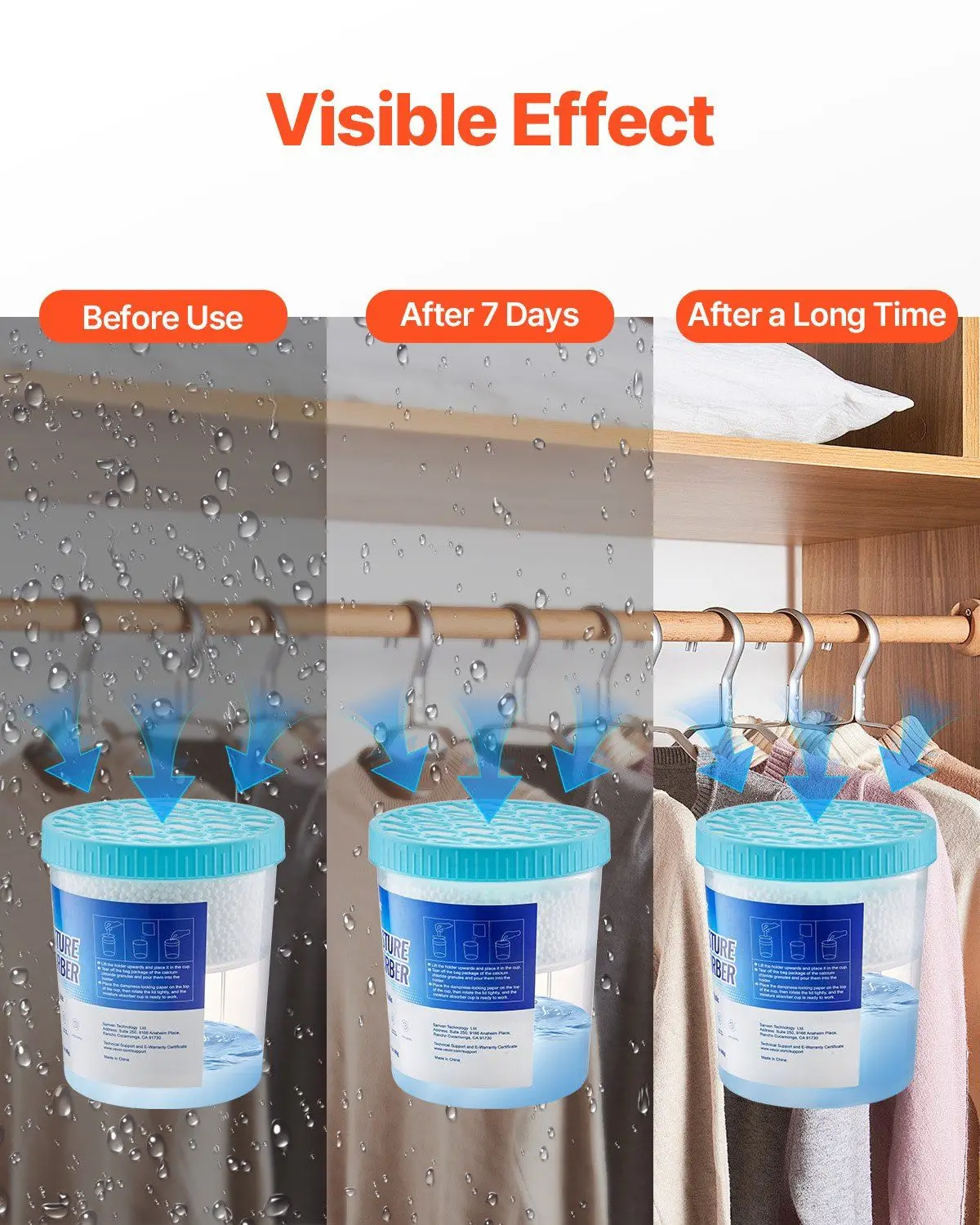 2팩 16.2온스 습기 제거제 버킷 800ml 저장 공간 재사용 가능한 외부 버킷 무향 습기 제거제