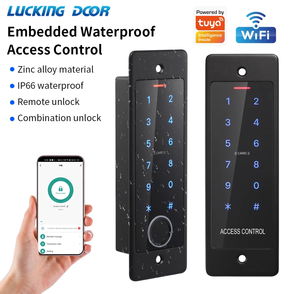 Work with Tuya Embedded Keypad for Access Control Setup 125KHz Card Reader Waterproof Standalone Access Controller Metal Keypad