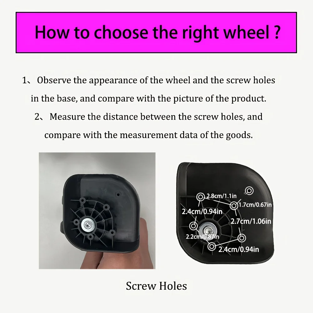 4 قطع عجلات أمتعة لحقائب السفر، عجلات بديلة مقاومة للضغط لحقائب السفر. #5