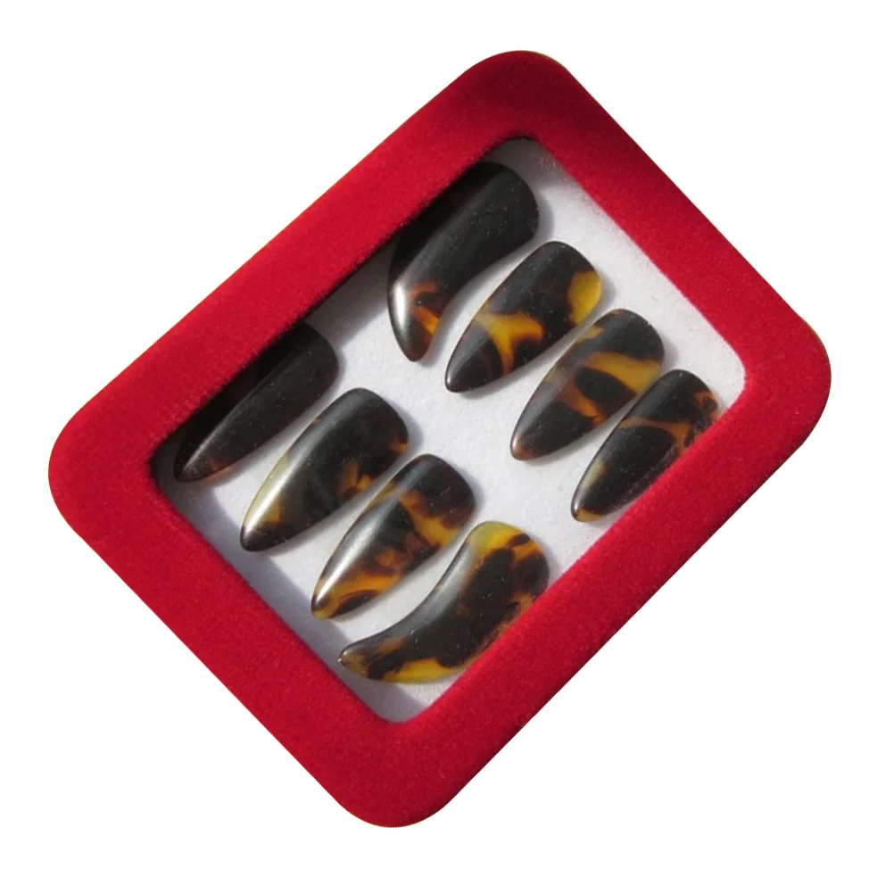 

High Quality Natural Horn Guzheng Picks Fine Filed Smooth Round Edge Comfortable Finger Cover for Zither Playing