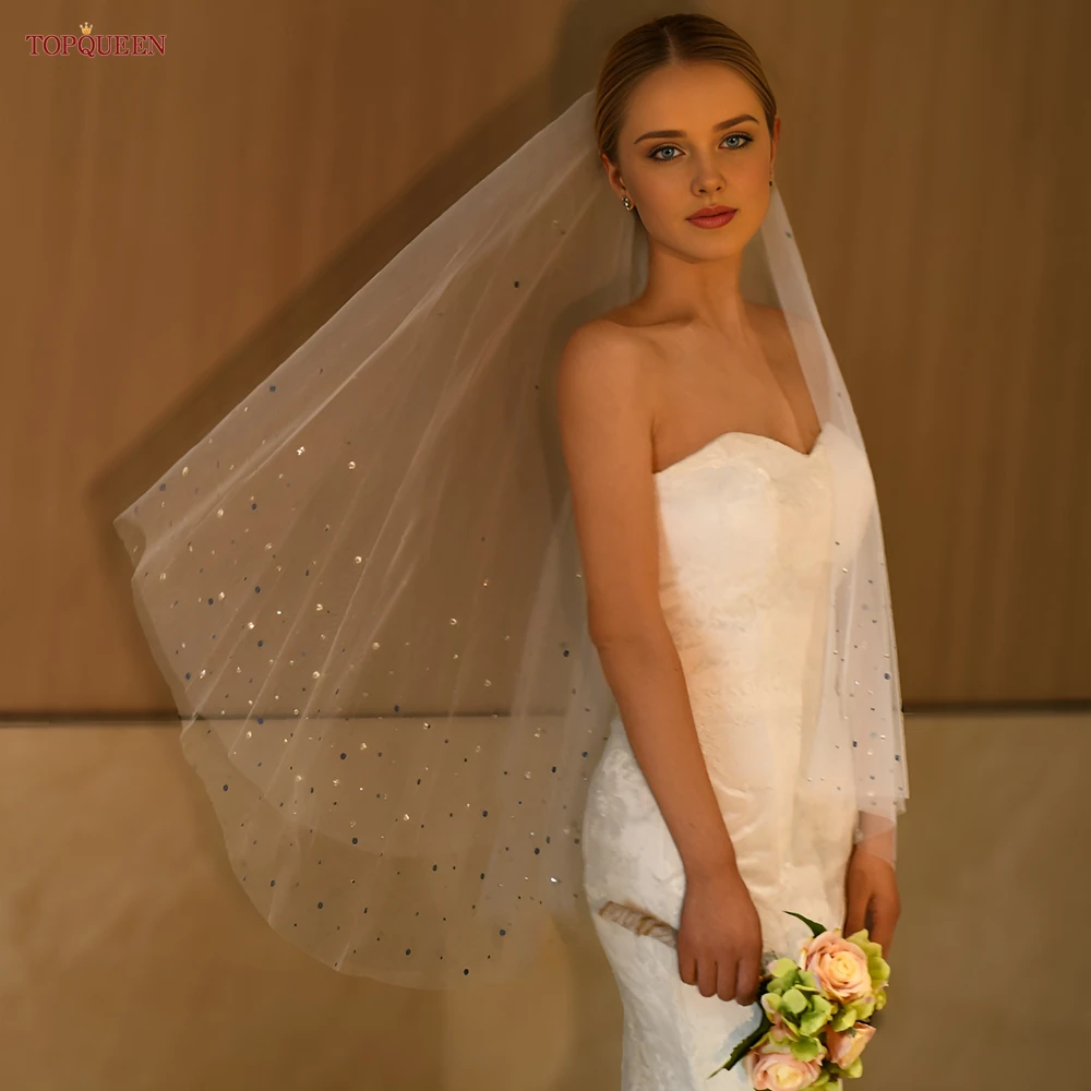 Top queen Braut Kristall Strass Rand Schleier Velo de Novia Doppels chicht Elfenbein Schleier mit Kamm Hochzeit Accessoires v29