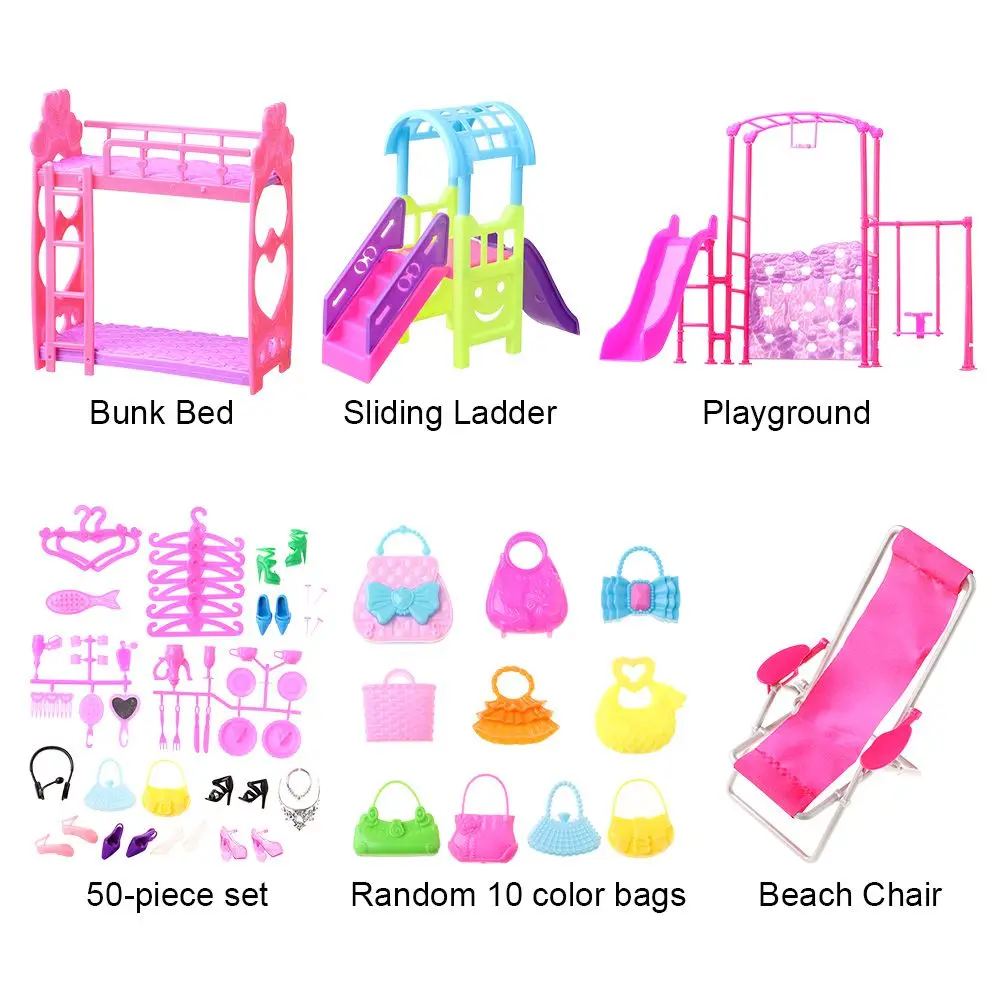 Robuste PVC-Material-Dekoration für Puppenhaus, Spielplatz, Bett, Puppenhaus-Zubehör, Simulationstasche, Miniaturmodell