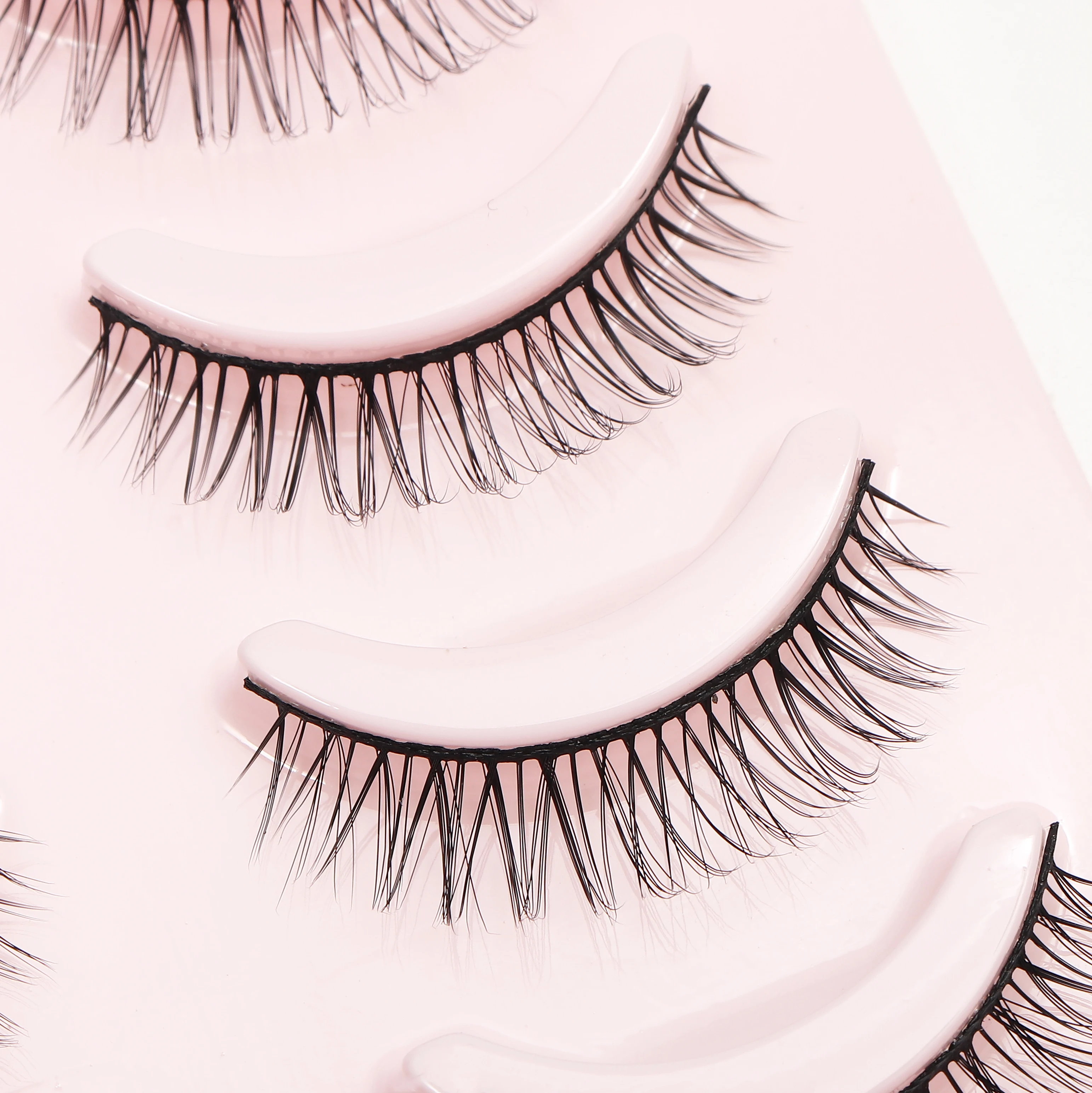 DINGSEN Gefälschte Wimpern, Anime-Wimpern, 5 Paar kleine Teufel-Wimpern, natürliches tägliches Make-up, Manga-Wimpern, transparente Band-Wimpern – Detail 14