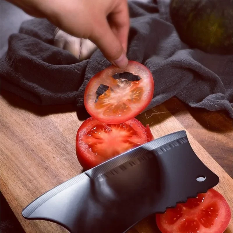 Heavy-duty kitchen knife - bone knife for chopping meat. The blade is forged and has a thick black edge. The handle is anti-slip
