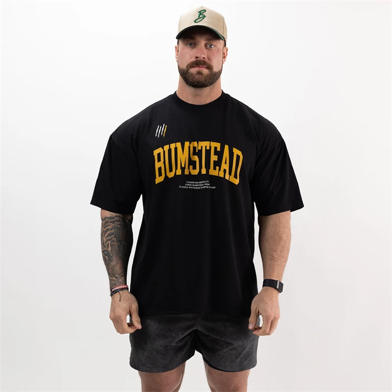 CBUM-Camiseta de manga curta extragrande musculação masculina, camiseta de basquete fitness 100% algodão, esportes de ginástica, verão