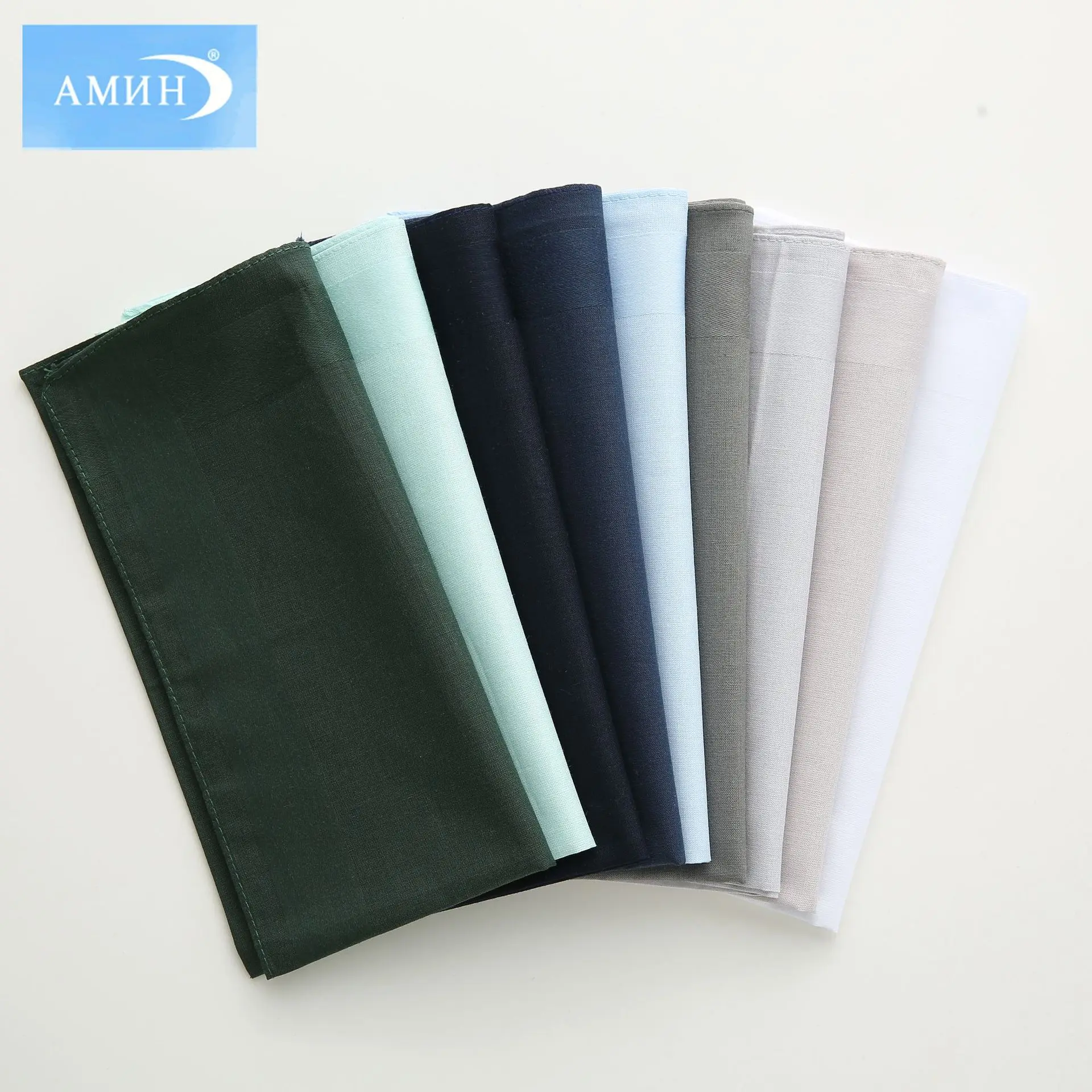 12pcs 40cm cotton upscale plain satin handkerchief cotton men's business pocket towel handkerchief