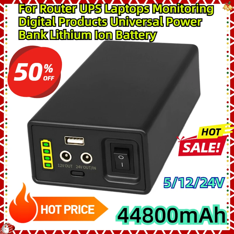 

For Router UPS Laptops Monitoring Digital Products Universal Power Bank 24V 12V 5V 44800mah Lithium Ion Battery