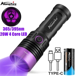 Alonefire SV53 20W 365nm High power UV Flashlight Ultraviolet Blacklight Detector Money Pet Urine Dry Stains Bed Bug Scorpions