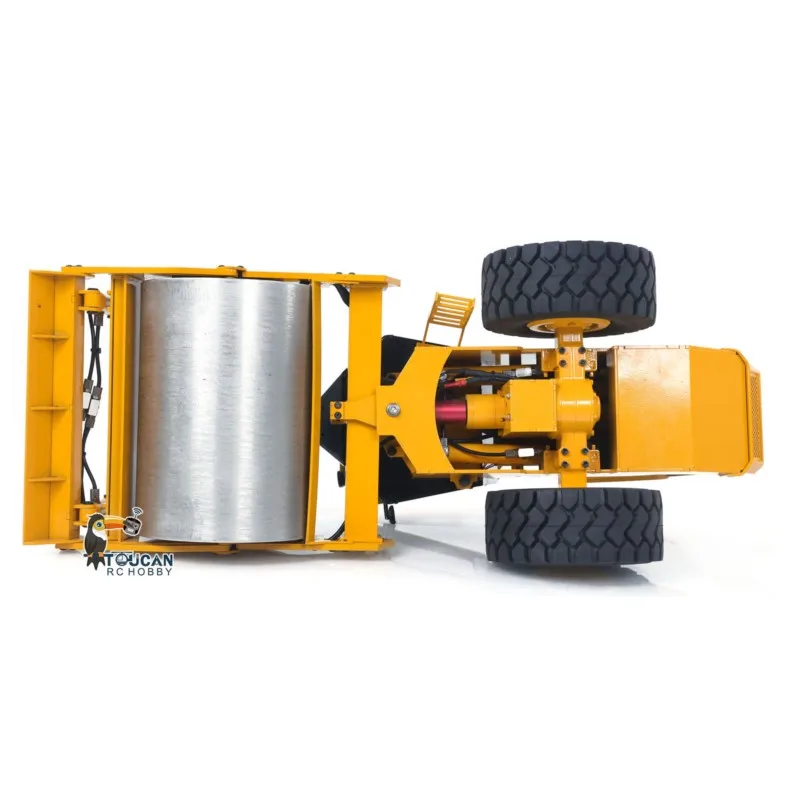 CS11 1/12 RC الهيدروليكية الطريق الأسطوانة المعدنية نموذج RTR راديو التحكم لودر أطفال بالريموت كنترول رسمت الانتهاء ضوء الصوت سيارة خارجية #2