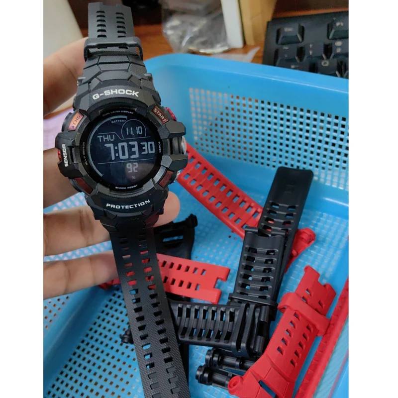 

GSW-H1000 Black Red Resin Rubber Strap for Casio GSW-H1000-1A Series Watch Band Waterproof Sports Silicone Bracelet Wristband