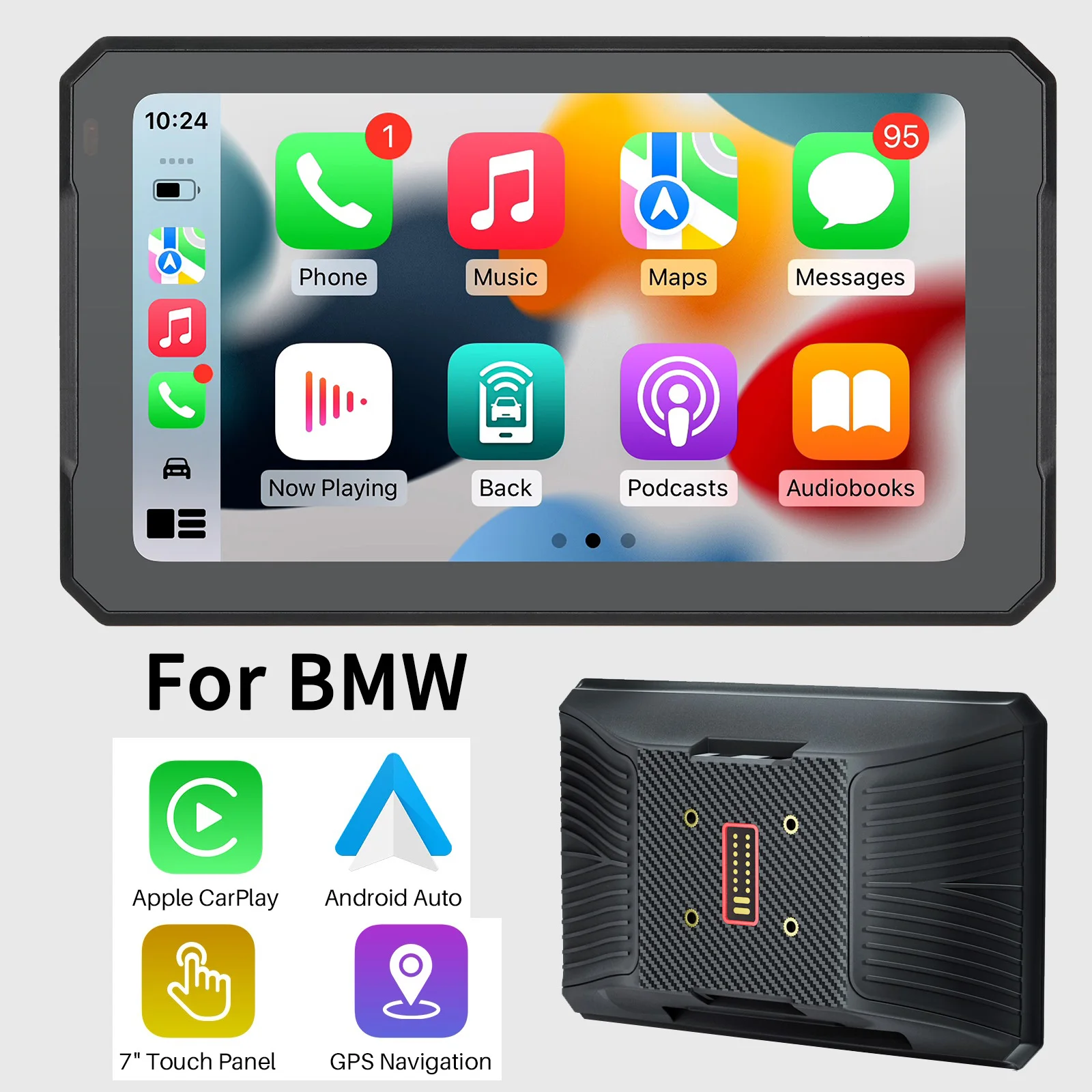 

7-дюймовый экран для беспроводного Carplay BMW Android auto Специальный интерфейс IPX7 водонепроницаемый