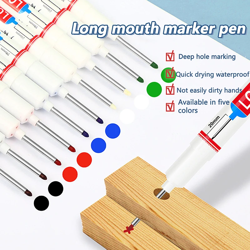 New New 4Pcs/Set 20mm Deep Hole Long Nib Head Markers For Metal Perforating Pen Waterproof Bathroom Woodworking Decoration view 3