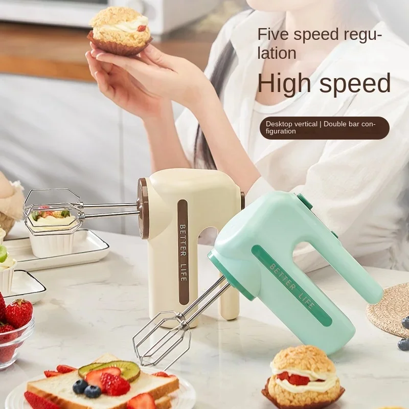 Household Electric Double-Head Egg Beater Handheld Rechargeable Small Egg Beater Mixer Cream Whip Suitable for Kitchen Bakin