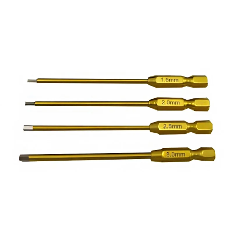Premium Titanium Tips 4pcs (6.35mm/1/4) Hex1.5/2.0/ 2.5/3.0mm/ L=90mm 4pcs/set