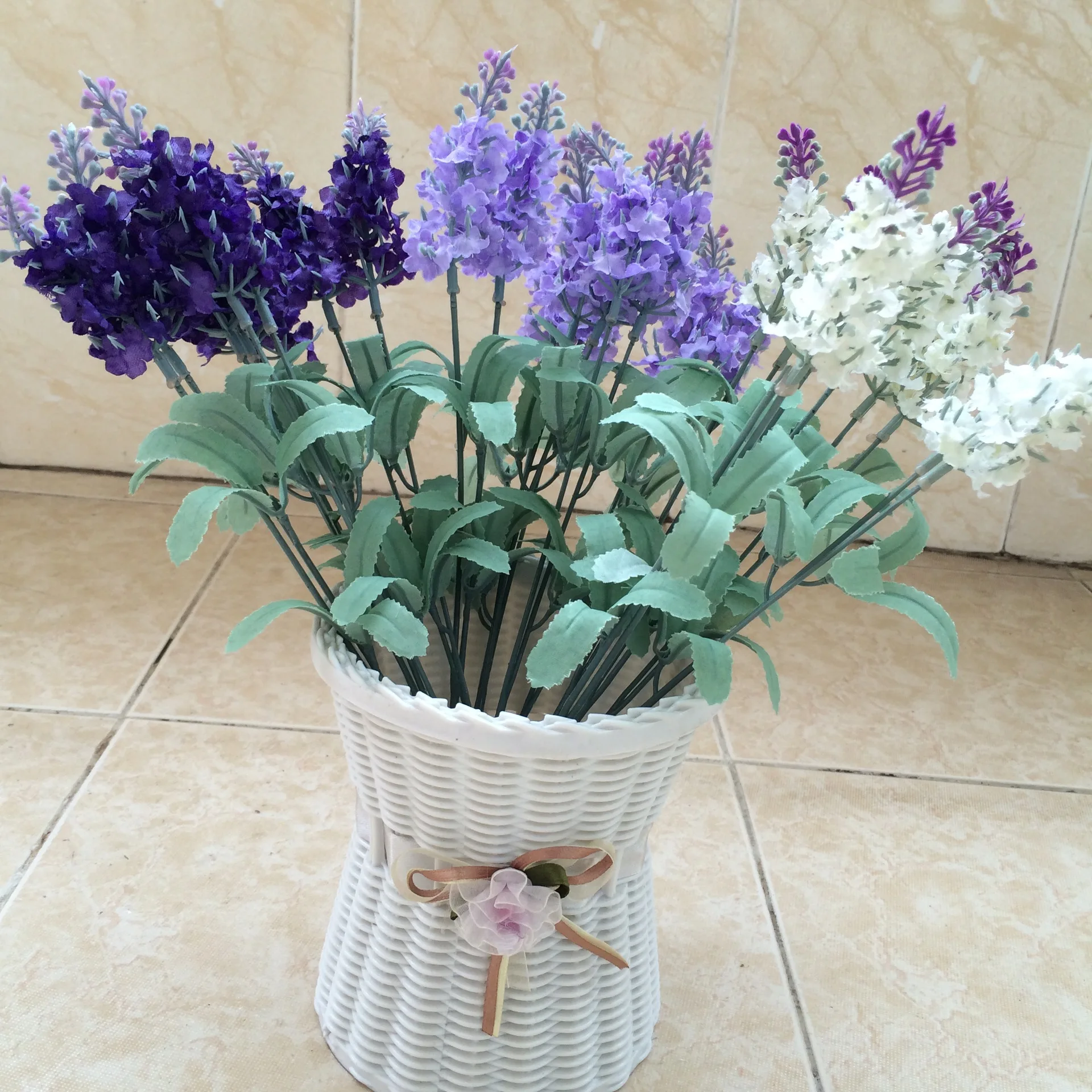 

Artificial flower simulation flower plastic 10 heads of lavender 5 forks lavender plant powder wedding flowers opening ceremony