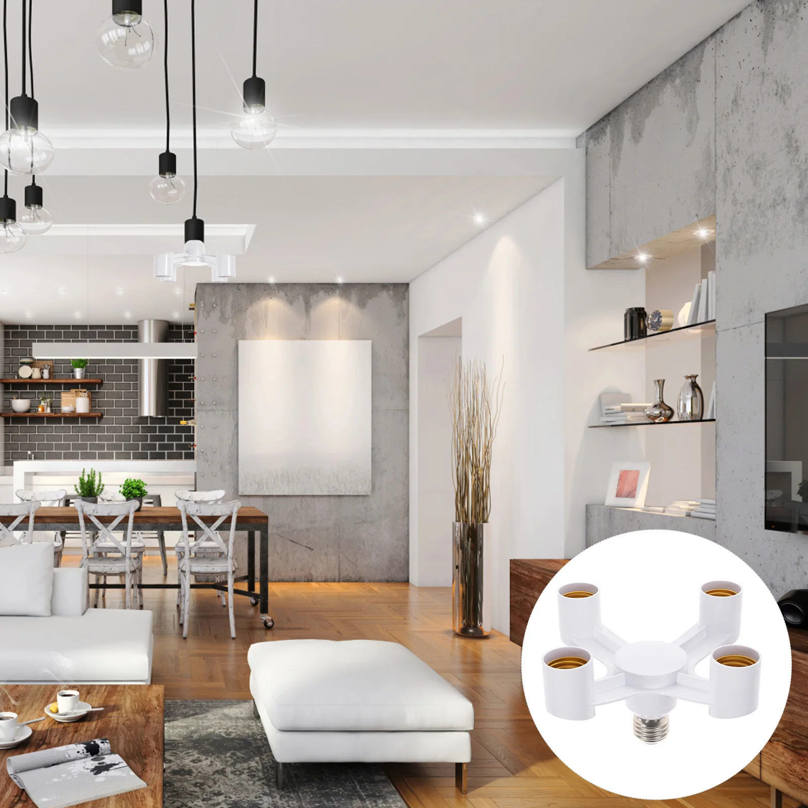 

Light Socket Splitter 4-Branch E26 E27 Light Bulb Adapter Lamp Holder Extender for DIY Lighting Lamp Socket Bulb Adapter