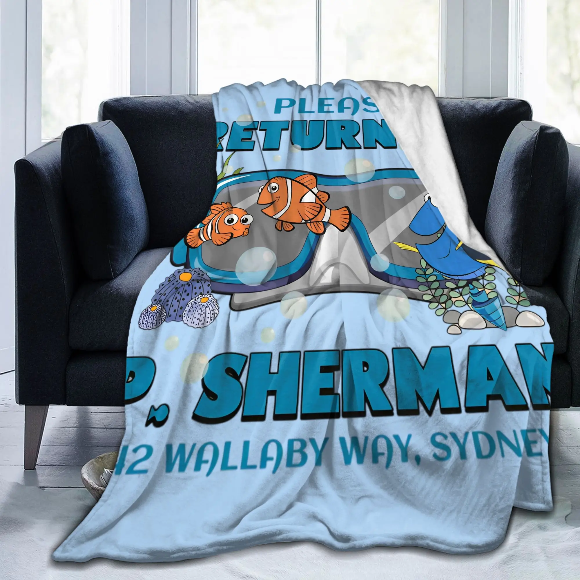 العثور على نيمو مضحك بطانية صوف P.sherman Wallaby 42 سيدني رمي بطانية ل أريكة تتحول لسرير الأريكة 150*125 سنتيمتر رقيقة لحاف سوبر لينة