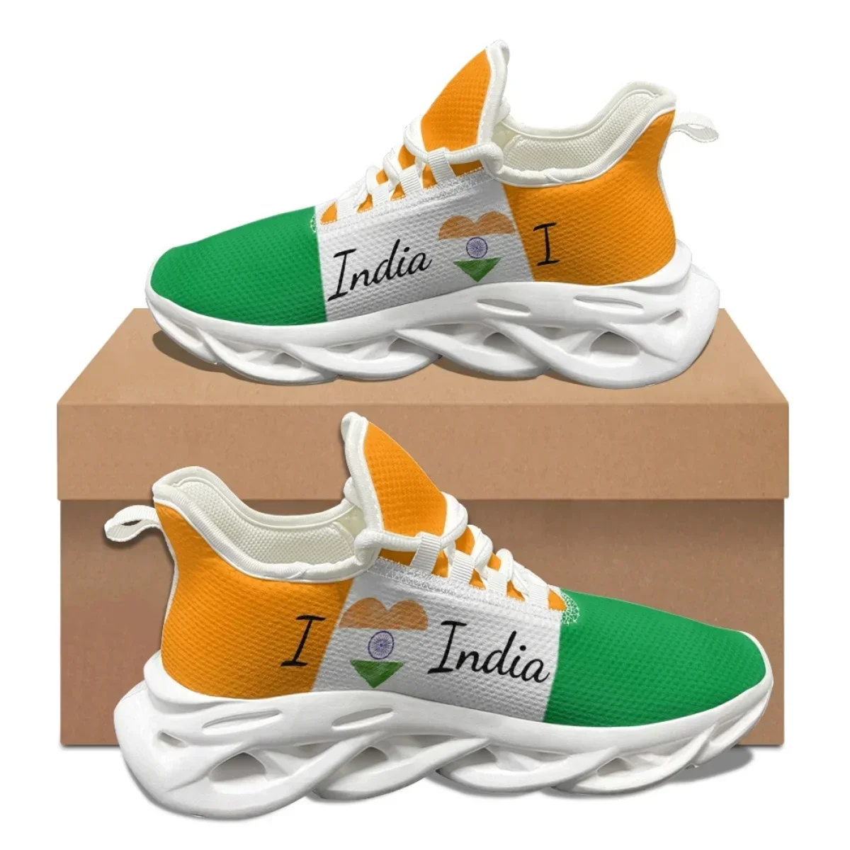 2023 I Love India Design Sneakers Female Comfortable Lace Up Anti-Slip Walking Shoes Outdoor Couple Fashion Summer Casual Shoes