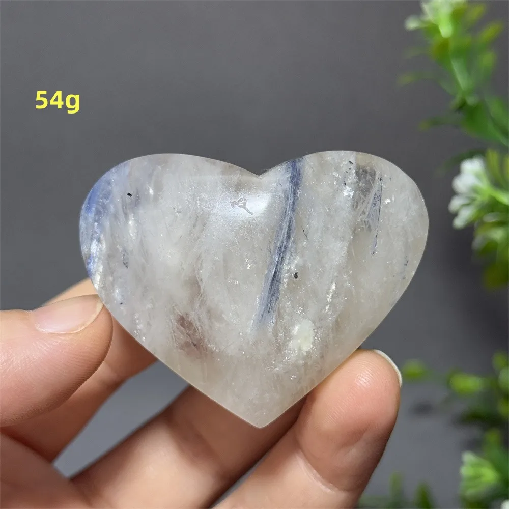 Natural Gemstone Blue Crystal Heart-Shaped Crystal Reiki Meditation Psychotherapy Prayer Collection Home Decoration Love Gift