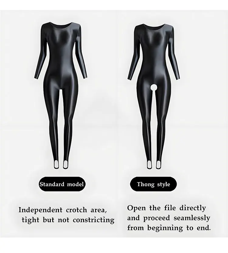 المرأة الساتان لامعة السلس الجوارب قطعة واحدة جولة الرقبة ارتداءها حريري كم طويل النفط اليوغا اللياقة البدنية عموما دنة بذلة