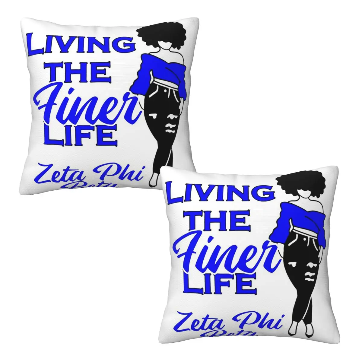 Zeta Phi Beta Sorority Logo 2 قطعة المخدة المربعة غطاء وسادة وسادة ديكور الراحة رمي وسادة لغرفة المعيشة المنزلية #3