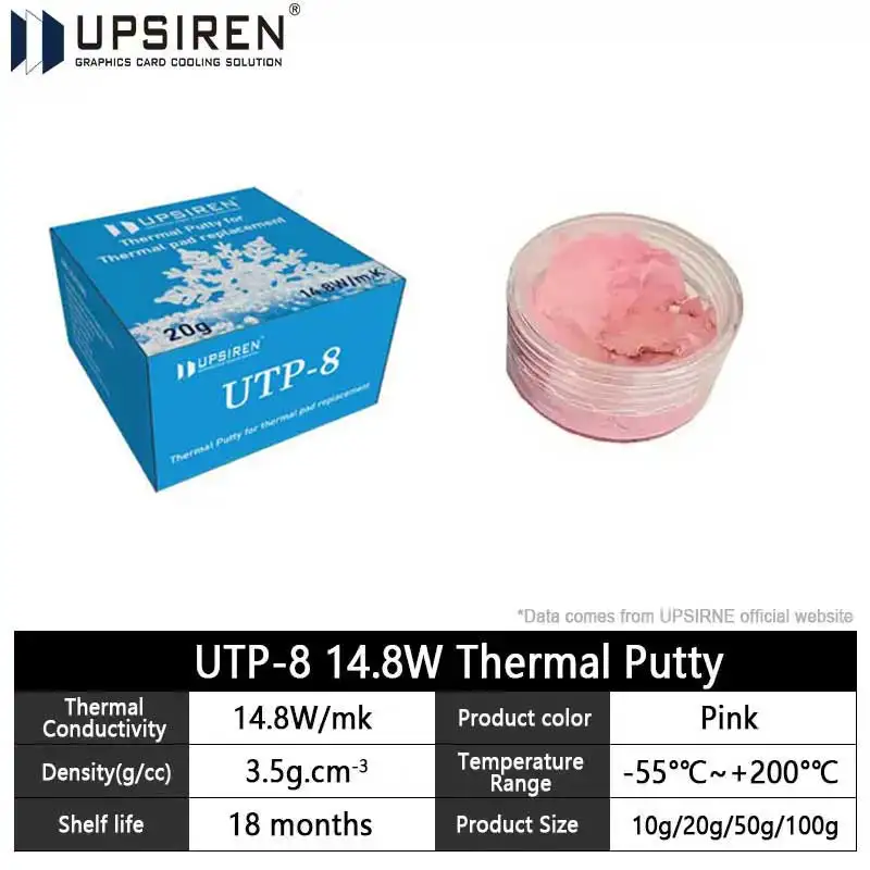 UPSIREN Thermal Putty UTP-8 For VGA GPU IC Processor Rapid Cooling Thermal Pad Replacement Heat Blocking Putty High Performance