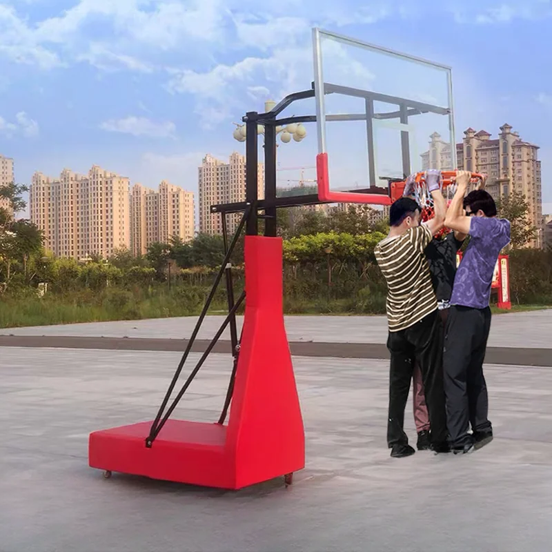 Adult standard outdoor children's household mobile basketball hoop outdoor frame can be lifted and lowered