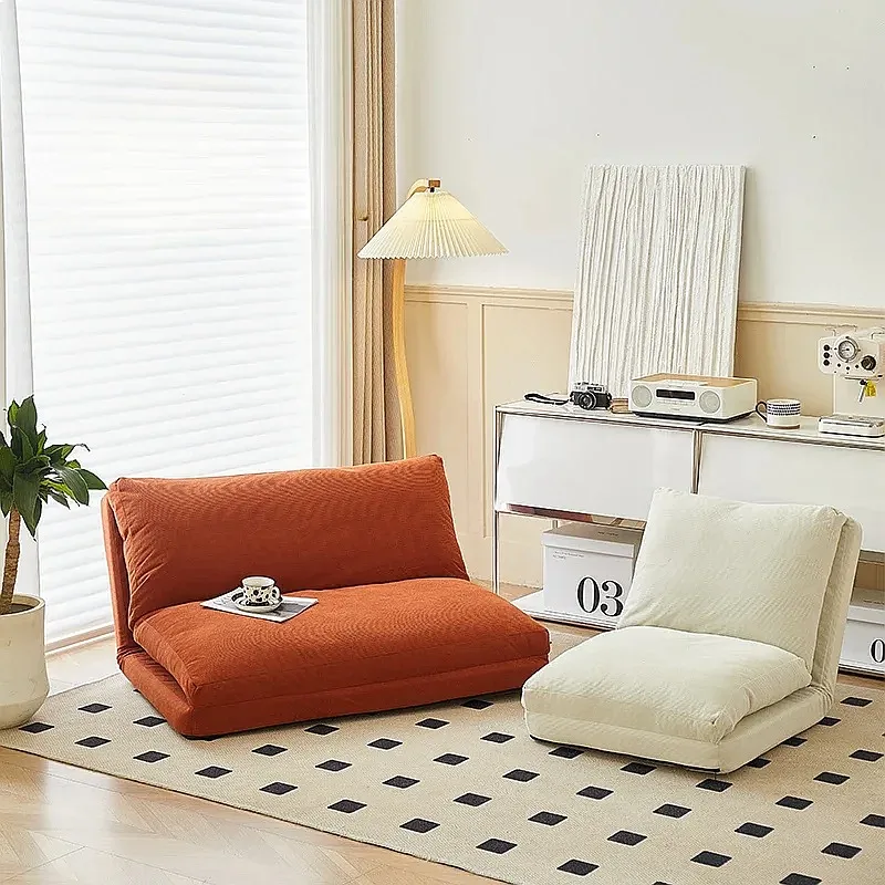 Modern Corduroy Folding Sofa Bed 2-Seat Recliner Couch Wear-Resistant Lazy Lounge Chair