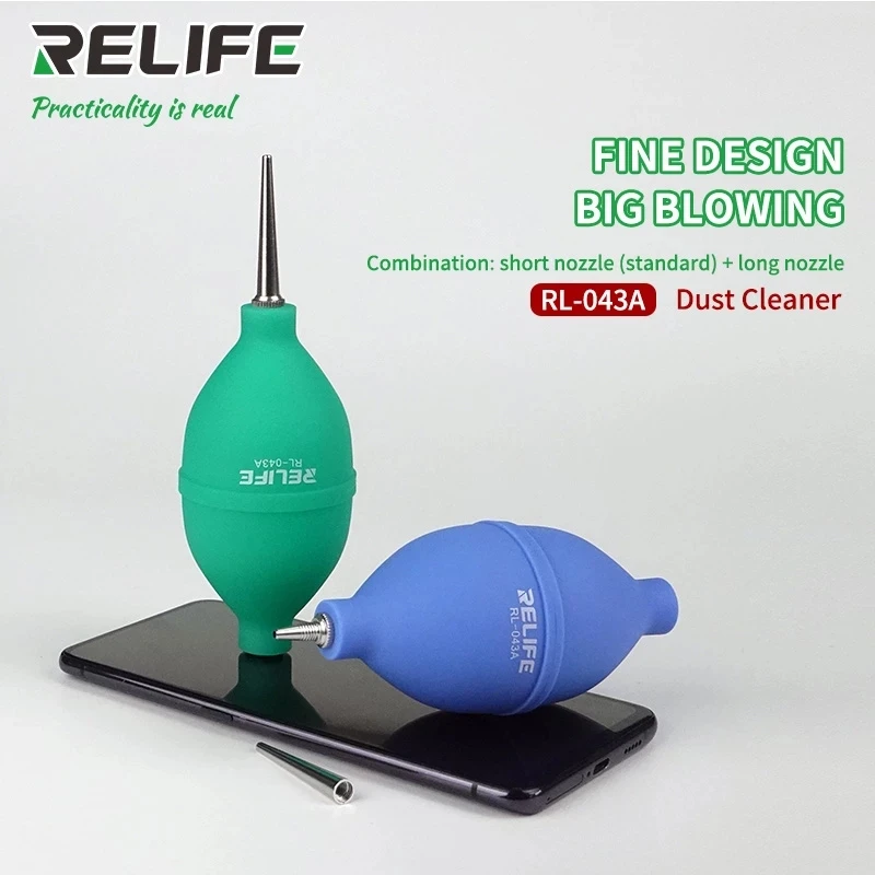 RELIFE-RL-043A Poeira Cleaner com Bico Longo e Curto, Limpeza Air Blower para Telefone, Laptop, Teclado, Lente da Câmera, Lente de Poeira, Limpeza